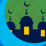 لوجو رمضان كريم هلال مع مسجد