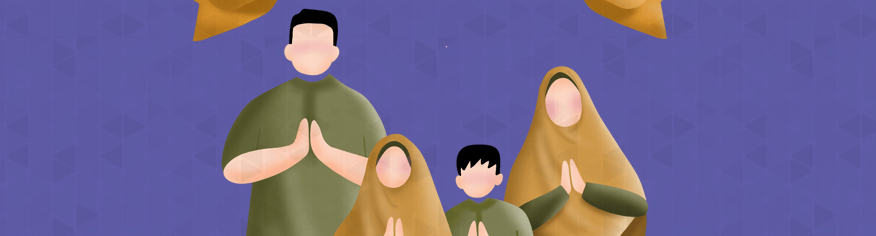 تصميم عائلة مسلمين ترحب برمضان PSD عائلة اسلامية
