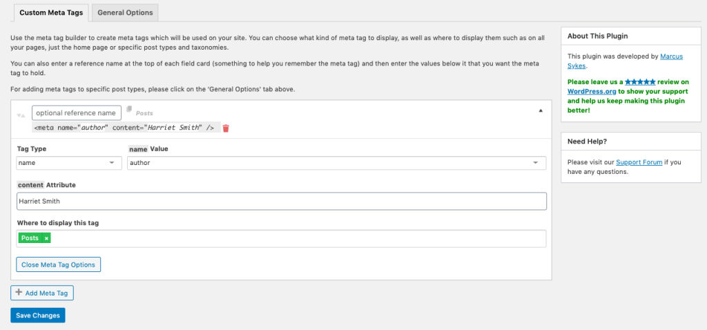 meta tag manager