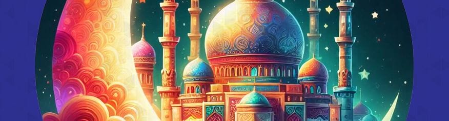تصاميم هلال رمضان مع مسجد مفرغة png هلال رمضان