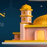 رمضان كريم تصميم PSD بانر سوشيال ميديا 3D