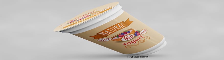 موك اب تعبئة الزبادي PSD mockup نموذج تعبئة الزبادي PSD مجاني. Free PSD yogurt packaging mockup