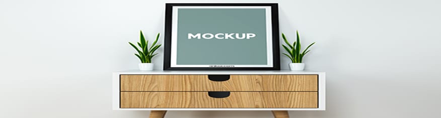 إطار PSD mock up مجاني على على الحائط