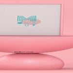 موك اب PSD 3D ملصق واقعي باللون الوردي pink