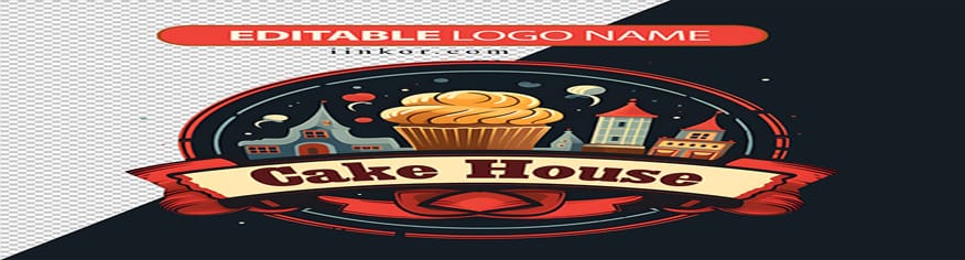 logo psd شعار متاجر الكيك و البسكويت قابل للتعديل logo psd شعار متاجر الكيك و البسكويت قابل للتعديل