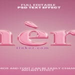 PSD logo شعار نص Pink مع تأثير السطوع الوردي