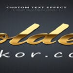 psd logo شعار نص ذهبي ثلاثي الأبعاد