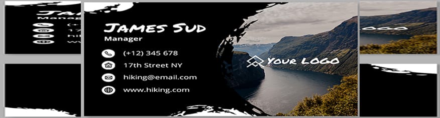 تصميم PSD business card مع صور طبيعية تصميم PSD business card عن مفهوم المشي.
