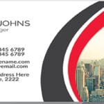 تصميم PSD business card بيضاء مع زخارف حمراء و سوداء