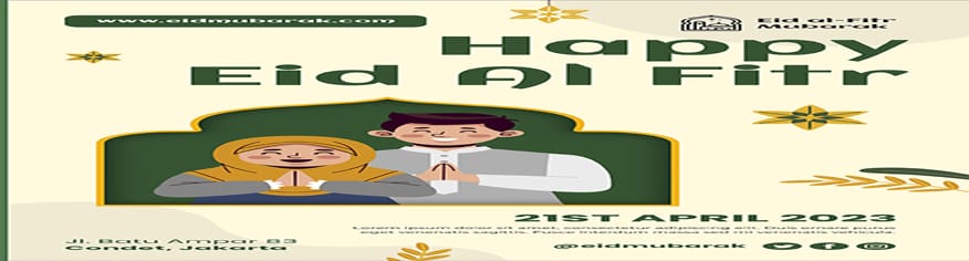 تصميم PSD منشور لمواقع التواصل الاجتماعي للاحتفال بعيد الفطر