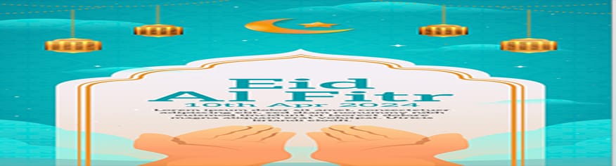 تصميم قالب PSD للتهنئة بعيد الفطر المبارك