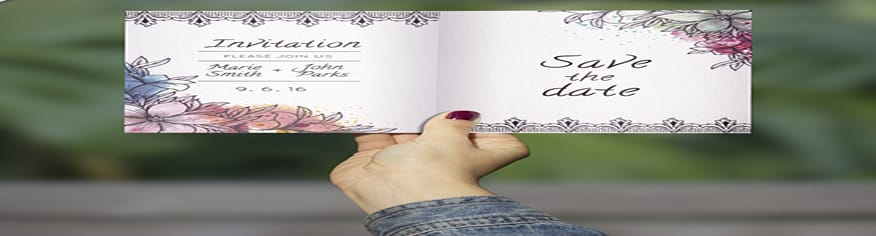 تصميم PSD دعوة زفاف مزخرف بالزهور المائية تصميم PSD دعوة زفاف مزخرف بالزهور المائية