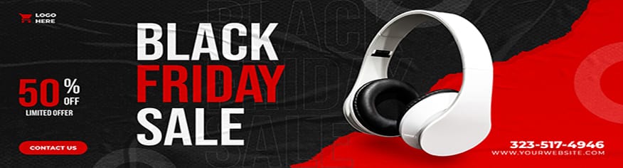 تصميم PSD بانر اعلاني للترويج لتخفيضات Black Friday تصميم PSD بانر اعلاني للترويج لتخفيضات Black Friday