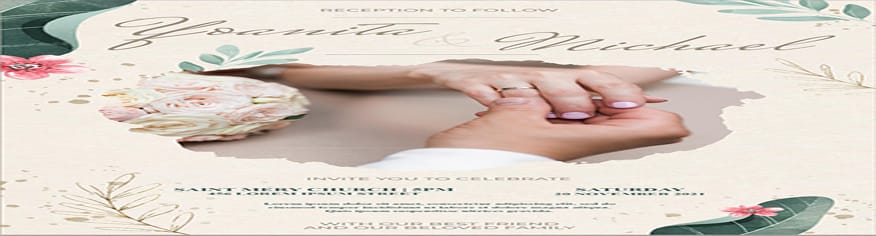 تصميم PSD كارت دعوة زفاف بتصميم عصري