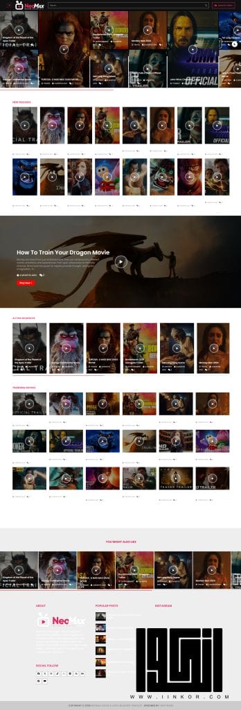 قالب Nmovie لعرض الافلام والفيديوهات لبلوجر